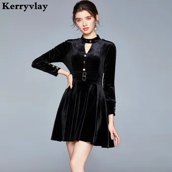 

Hepburn Style Velvety Bottomed Little Black Dress Women Club Mini Party Dress Roupa Feminina Vestidos Mujer K8720