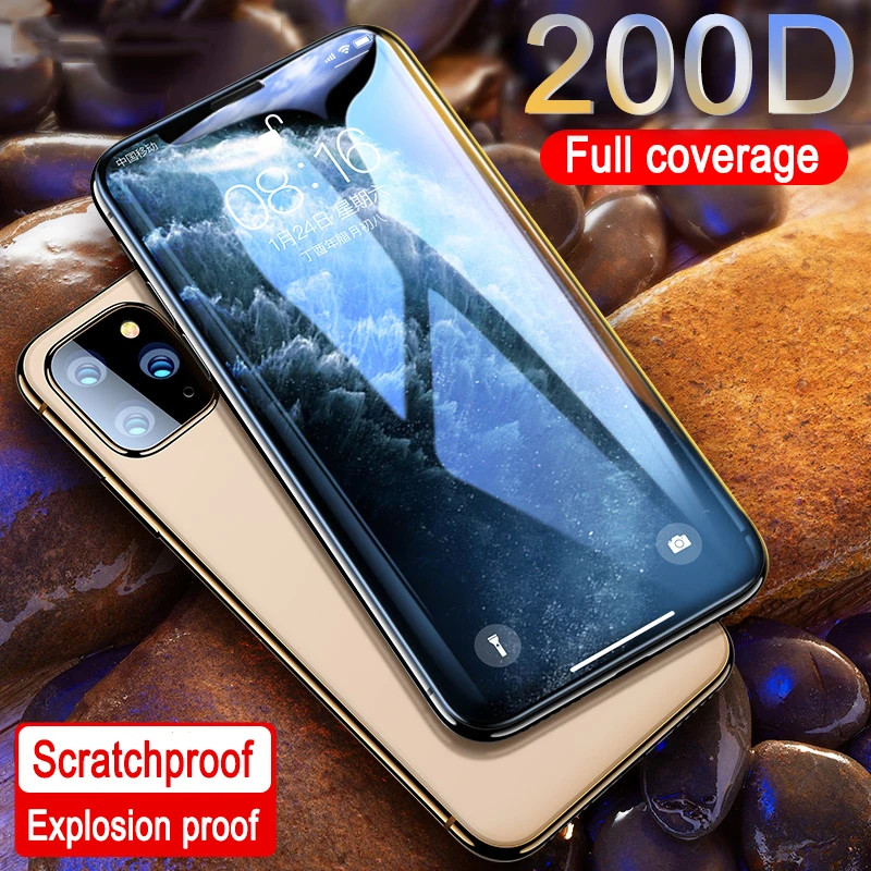 200D полное покрытие из закаленного стекла для iphone 11 Pro X XR XS MAX glass iphone 11 Pro защита экрана защитное стекло на iphone 11