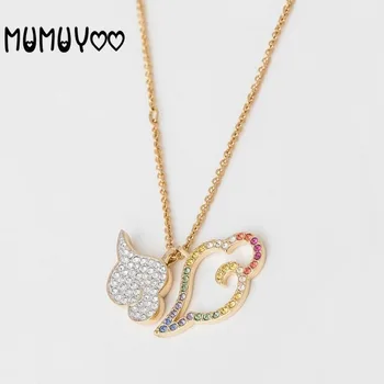 

Fashion jewelry new glamour strange clouds rainbow women necklace double clouds colorful auspicious cloud clavicle woman.
