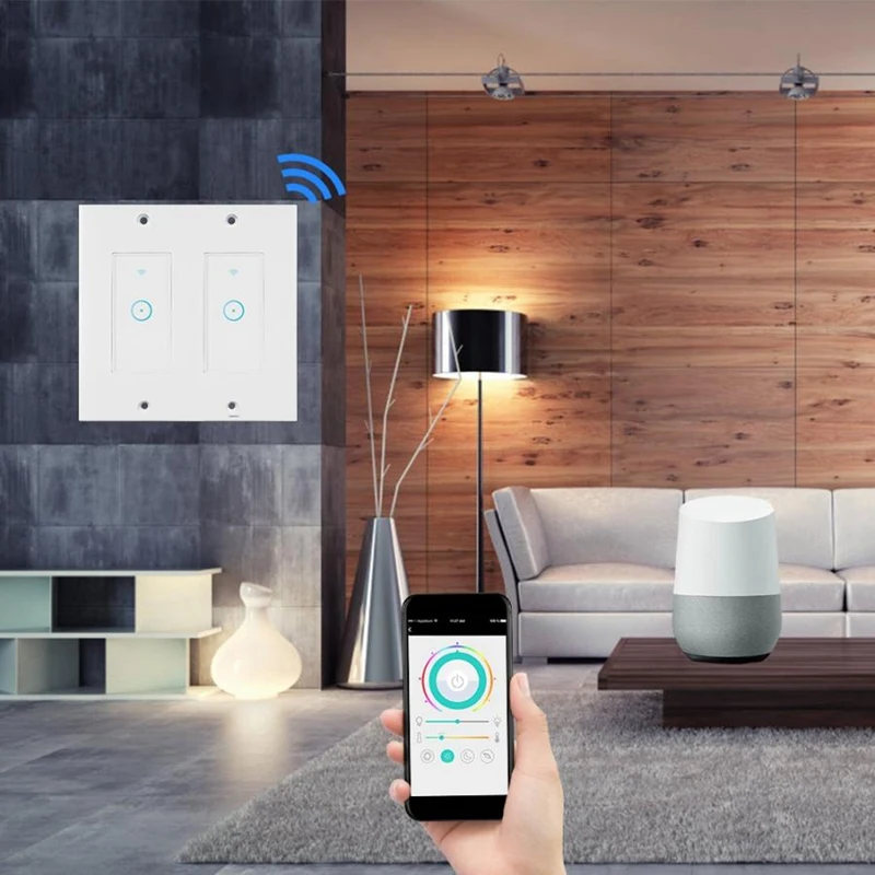 Два переключателя смарт-переключатель панель WiFi нажмите настенный голосовой переключатель граффити умный переключатель