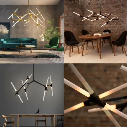 Современная металлическая люстра спутниковая лампа подвесной светильник в виде