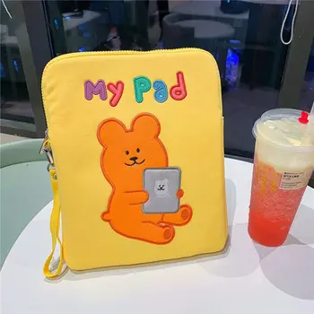 

iPad Protection Bag Cartoon fashion Embroidery Bear Pattern Cute Case for MacBook 13 inch iPad 2020 9.7 10.5 inch Protection Bag