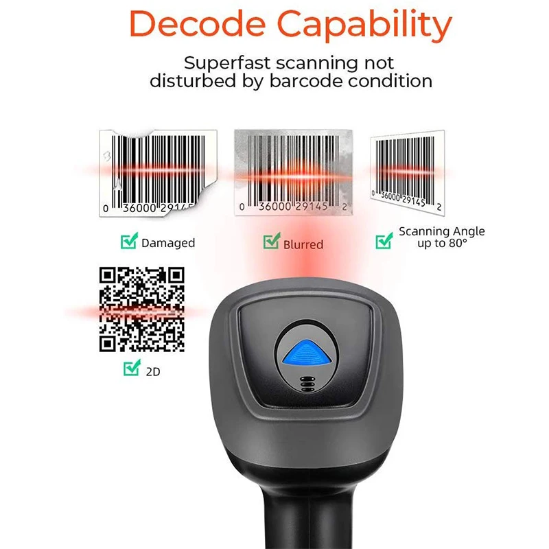 MUNBYN сканер штрих кода Bluetooth 2D qr код считыватель 3 в 1 ручной беспроводной для Android
