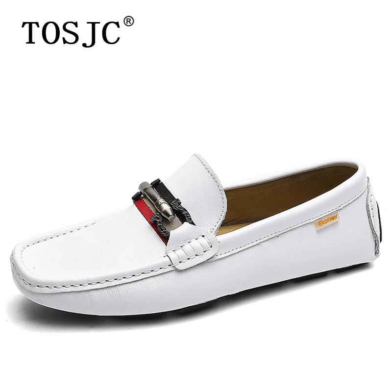 TOSJC; модная мужская повседневная обувь; мягкие лоферы из натуральной кожи; мужские водонепроницаемые мокасины на плоской подошве; дышащие Мокасины без застежки; Мужская обувь для вождения