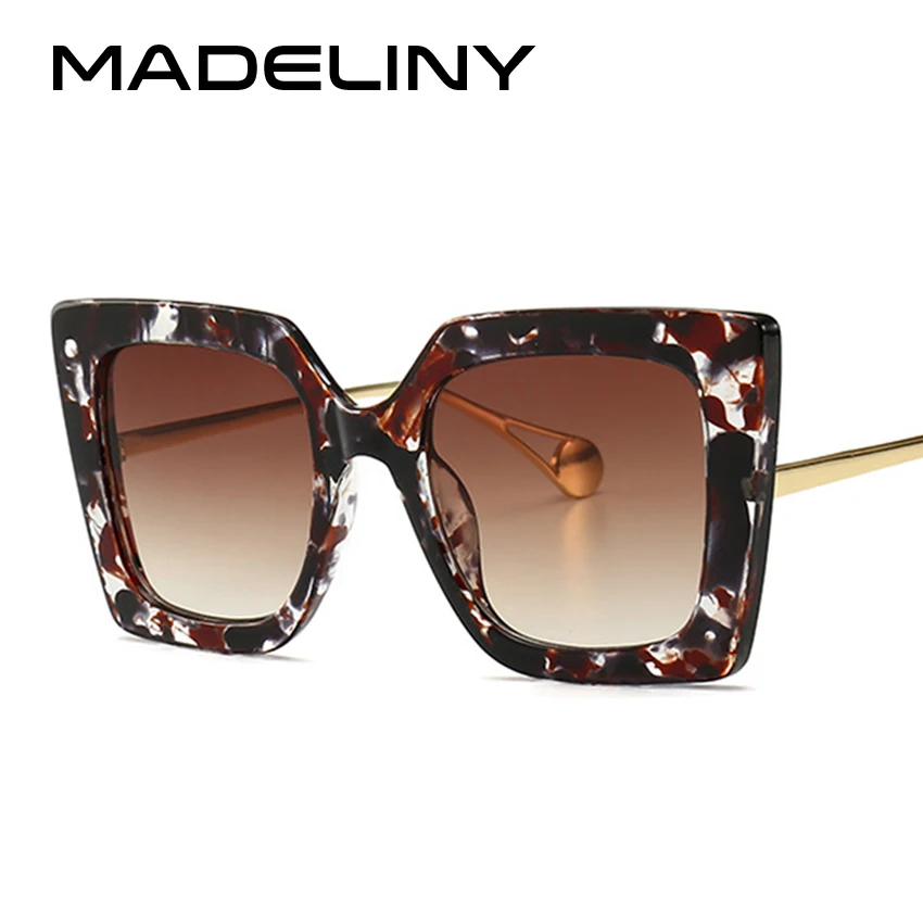 MADELINY, модные солнцезащитные очки "кошачий глаз", женские, брендовые, дизайнерские, новые, квадратные, стильные, солнцезащитные очки, Ретро стиль, большие размеры, женские оттенки, MA100