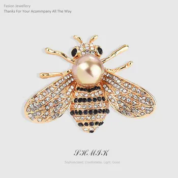 

Luxury Refinement Bee Pins Brooch For Women Full Rhinestones Scarf Pin Vintage Karl Jewelry Lapel Baby Hat Accessories