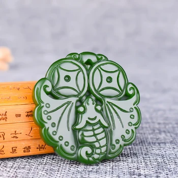 

Xinjiang and Tian Biyu spinach green men's and women pendants