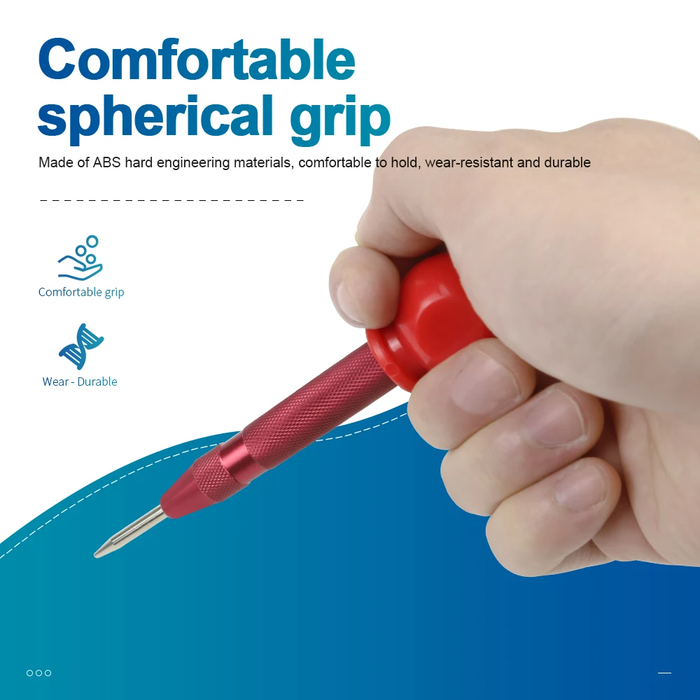 NINDEJIN 자동 센터 펀치 1pc 스프링로드 홀 센터 펀치 목재 금속 구멍 마킹 조정 가능한 임팩트 펀처