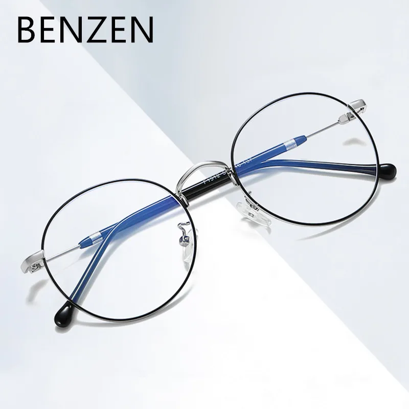 BENZEN компьютерные очки Женские винтажные круглые очки для близорукости оправа ретро металлические оправы для очков мужские оправы для очков женские 5210