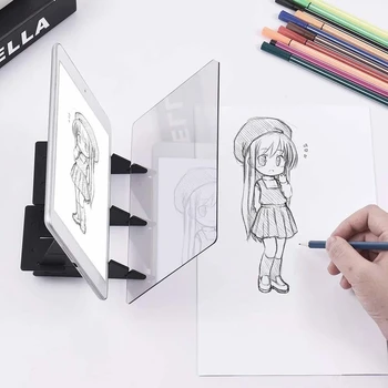

Kids LED Projection Drawing Copy Board Projector Painting Tracing Board Sketch Specular Reflection Dimming Bracket Holder