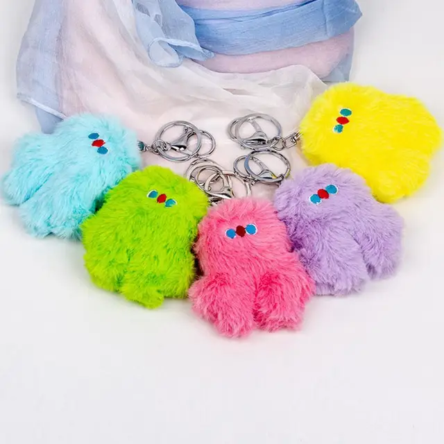 Key Pendant Daily Smooth Surface Delicate Craft Plush Bunny Pendant for Girl  Key Chain  Bag Pendant 1