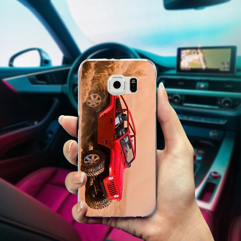 Picture 7 Красные спортивные чехлы для телефонов Jeep Wrangler Suv, тонкие чехлы из ТПУ для samsung Galaxy Note 2, 3, 4, 5, 8, S3, S4, S5 Mini, S6, S7, S8, S9 Edge Plus, чехлы - Цвет: Picture 7