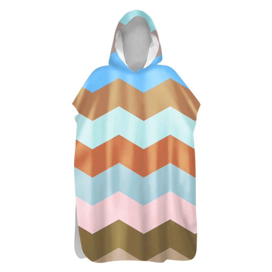 

Printed striped Microfiber Fabric Bath Towels Beach Towel Changing Bathrobe Cloaks Hooded Swimming Pool Gym Fitness Bath Towels