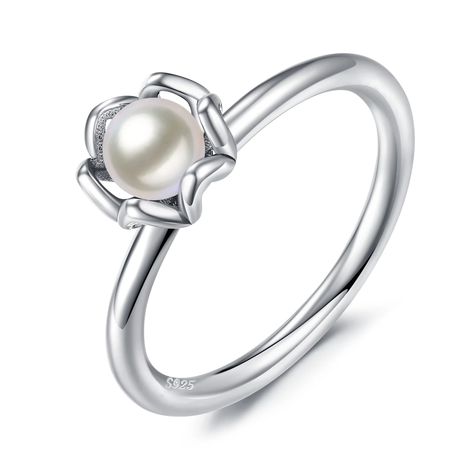 Jewelrypalace 2ct круглый форма культивированный жемчуг Solitaire цветок кольцо 925 пробы серебро Лидер продаж для обувь девочек сталь ювелирные изделия