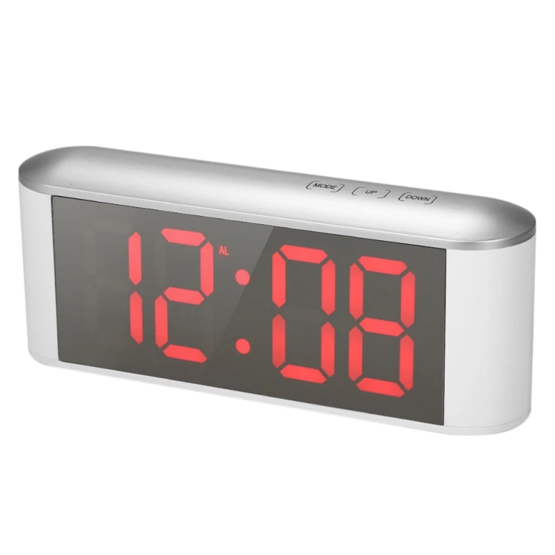 New Colors LED Temperature Humidity Mirror Alarm Clock Household Decoration Alarm Clock For Bedroom LUMINOVA Dropshipping - Цвет: as picture