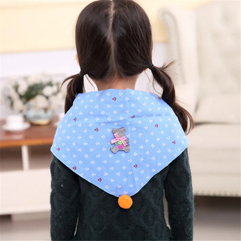 Cotton Scarf Girls Triangle Scarves Autumn Winter Boys Shawl Neckerchief Print Kid Baby Bib Collar Wear Accessories