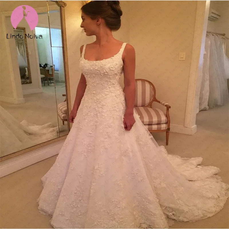Vestido De Noiva Милое Свадебное платье с глубоким вырезом трапециевидной формы с кружевной аппликацией свадебное платье расшитое бисером платье De Mariage