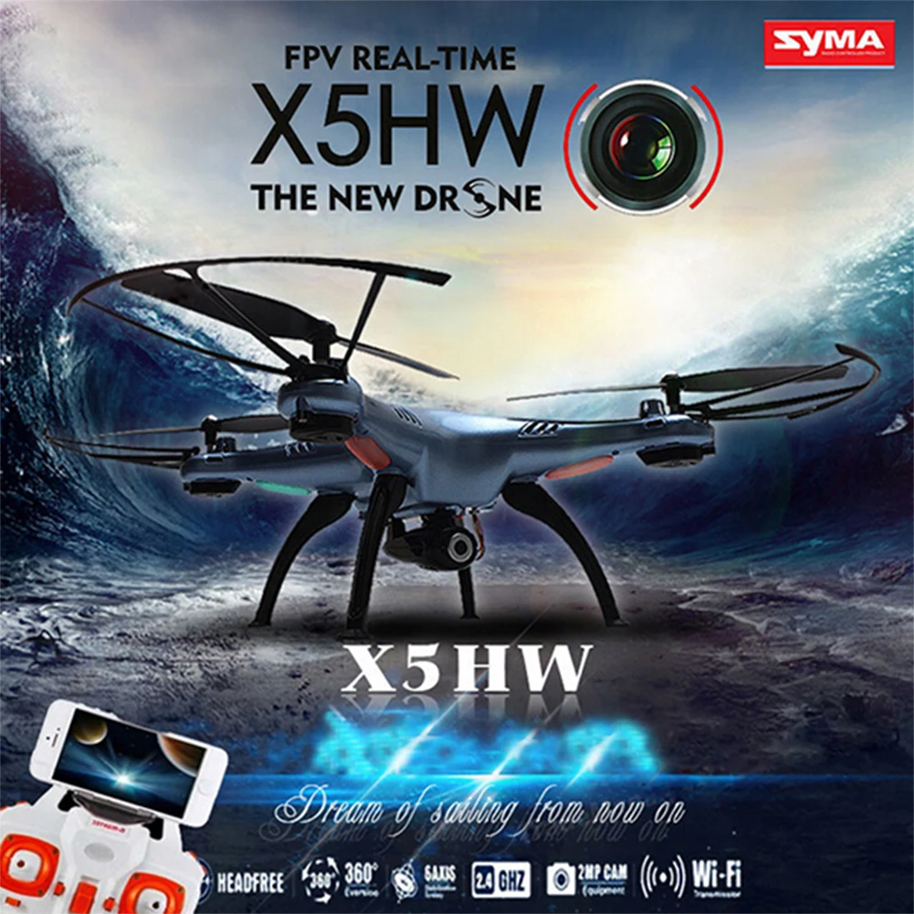 SYMA X5HW Wifi FPV Дрон с 2.0MP HD камерой 360 Eversion CF режим Hover функция RC Квадрокоптер | Игрушки