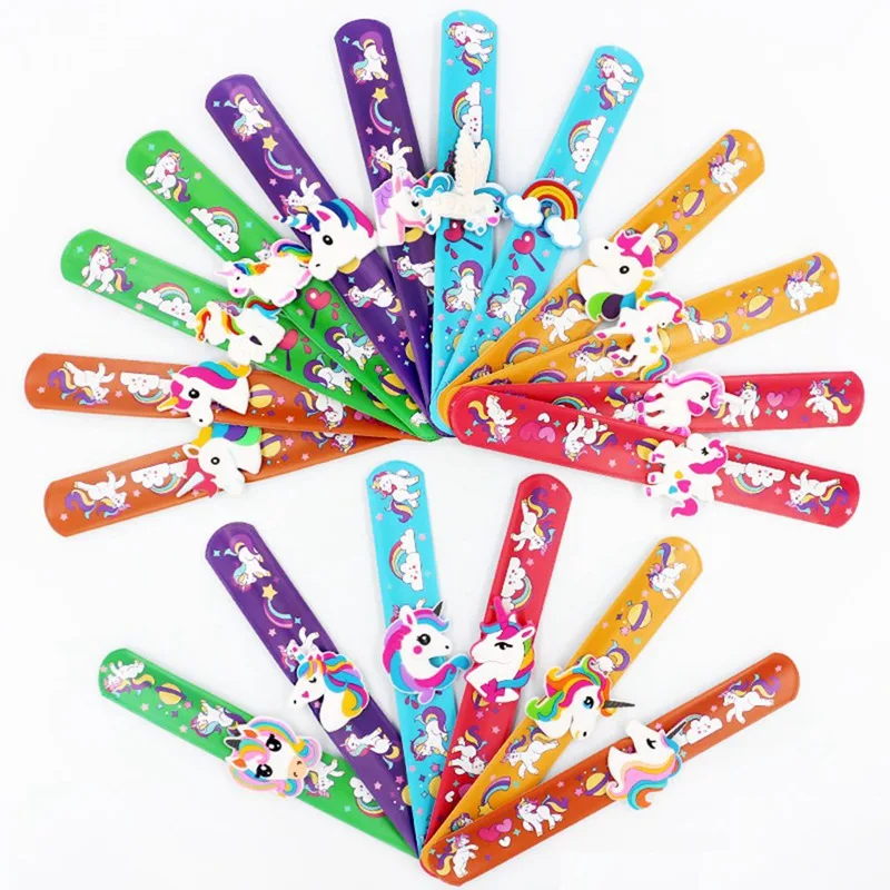 

Kid Children Girl Boy Colorful Unicorn Wristband Flexible Wrap Slap Bracelet Animal Enfant Bangle Drop Shipping