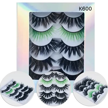 

5 pairs of faux mink hair 3D eyelashes natural thick multilayer eyelash cotton band full eyelashes false lashes
