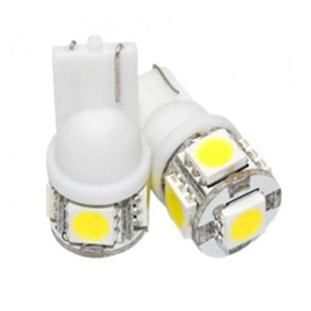 10 шт. T10 5050 5SMD светодиодный свет салона автомобиля Сигнальные лампы Клин лампочки белый