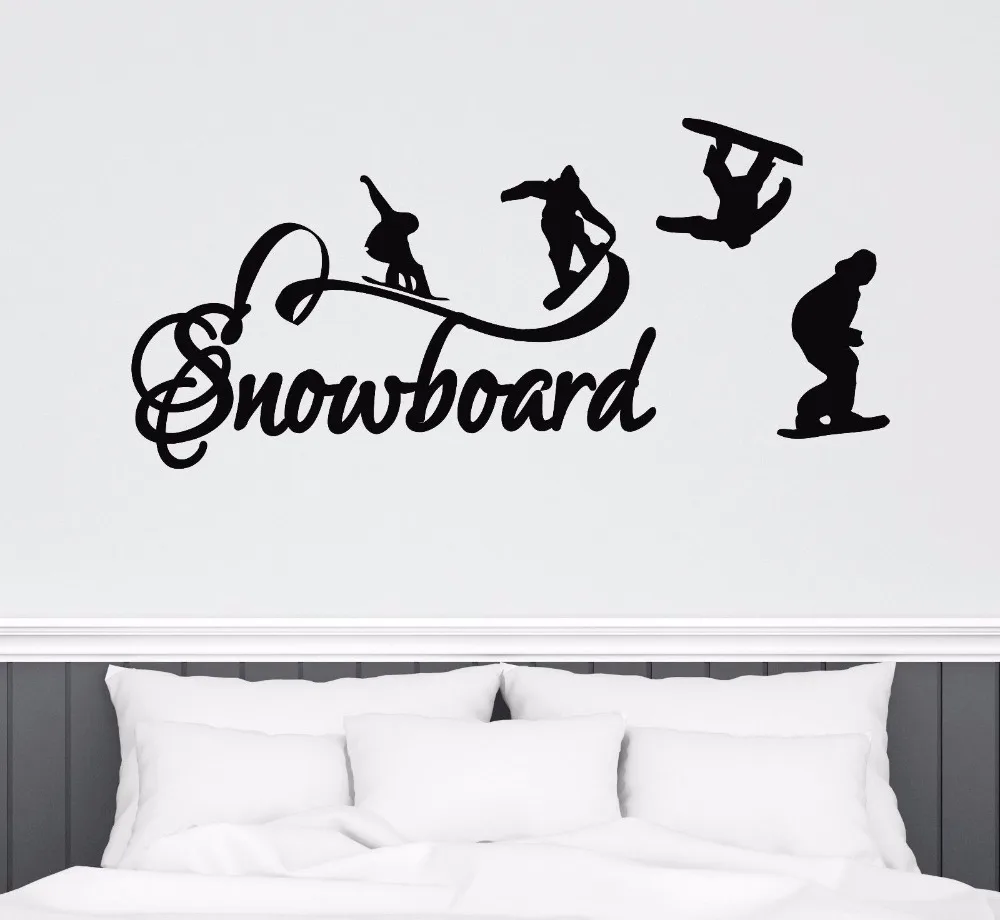 

Vinyl Snowboard Wall Sticker Skating Sports Christmas Decorations For Home Glass Sticker Boys Room Decor H16
