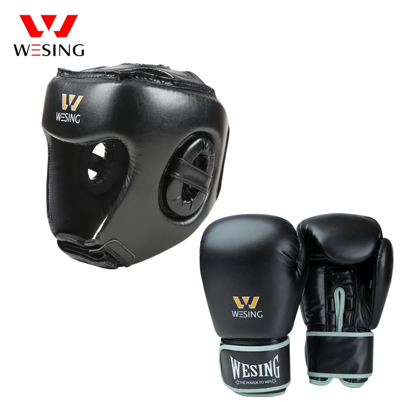 Wesing 10OZ MMA Muay Thai Guantoni Da Boxe Casco Formazione Kickboxing  Caschetto di Protezione Wushu Attrezzature| | - AliExpress