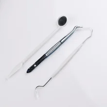 3 шт. стоматологический инструмент из нержавеющей стали, набор зондов, стоматологическое зеркало для рта и серповидный скалер, гигиенический чистящий набор, горячая распродажа