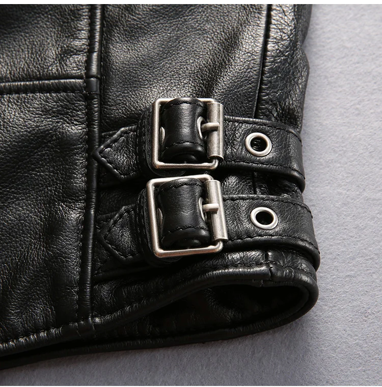 DHL Free Shipping Motorcycle Biker Cow Leather Vest Male Short Slim Street Vintage Vest Genuine Leather Sleeveless Coat