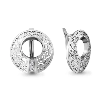 

AQUAMARINE earrings with cubic zirconia, silver 925