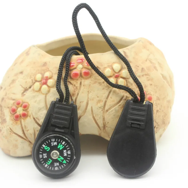 1@#Vehicle Compass Plastic Mini Survival Kit with Keychain for Outdoor A Long Journey Backpack Decorations |