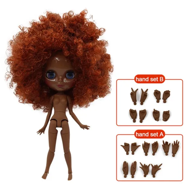 super dark skin Ледяная фабрика blyth кукла Обнаженная 30 см Заказная кукла 1/6 BJD кукла с соединением тела ручные наборы AB как подарок Специальная цена - Цвет: super dark skin