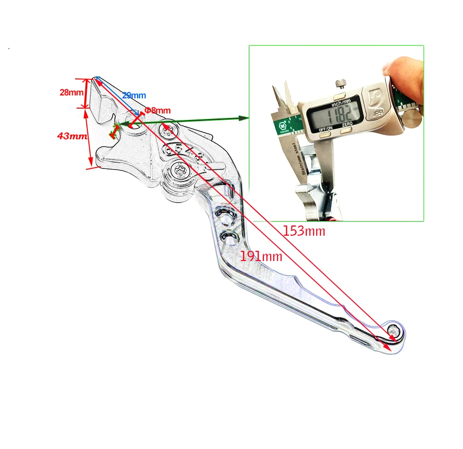 Silver Chrome CNC Aluminum Alloy Motorcycle Double Disc Brake Lever Scooter Bike Modification Lever for Yamaha Honda Universal