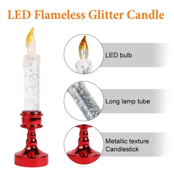 

1Pcs Retro Battery Operated LED Tea Lights Candles Flameless Flickering Christmas Decorations For Home Wedding Festival New Year