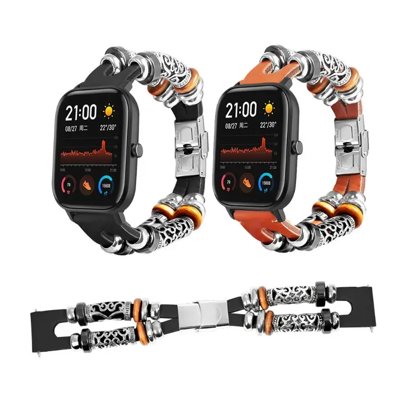 Винтажный браслет с металлической пряжкой для часов Huami AMAZFIT GTS 20 мм комплект
