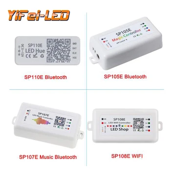 

SP108E 107E 105E 110E Led Controller WIFI Bluetooth Music Controller by smart phone APP For WS2811 WS2812B WS2813 SK6812 Strip
