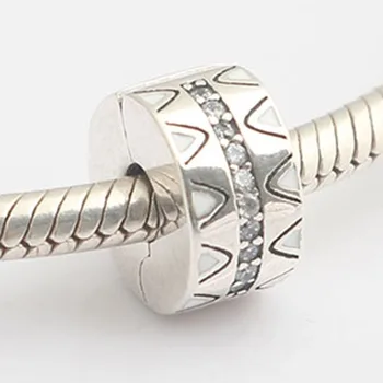 

Authentic S925 Bead Fit Lady Bracelet Bangle Sparkling Jagged Lines Clip Charms For Women DIY Jewelry