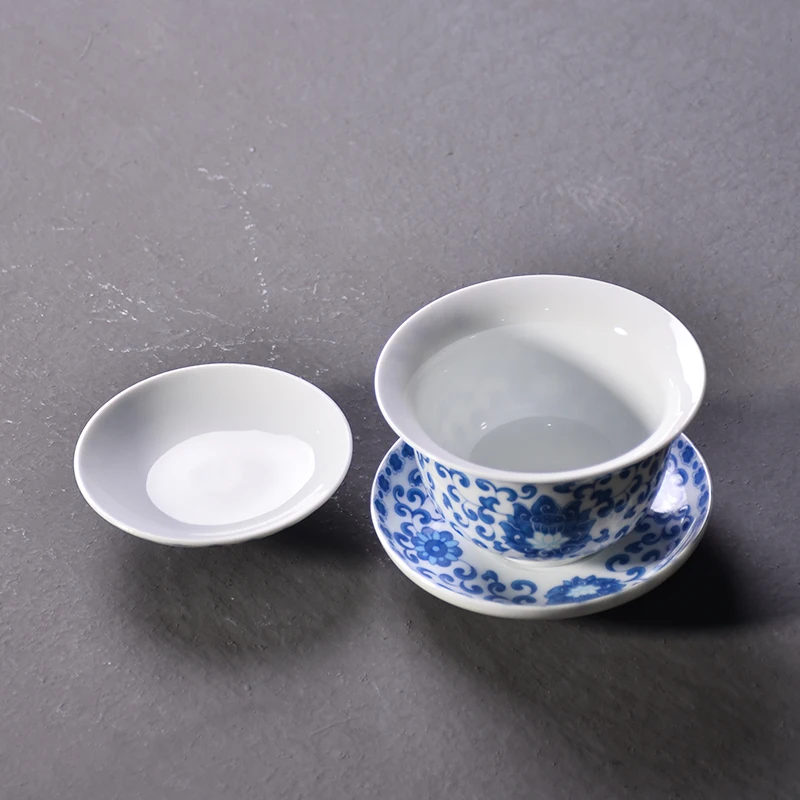 TANGPIN сине-белый керамический гайвань фарфорная чашка для чая Китайский кунг-фу чайный сервиз, кружка для вина 320 мл