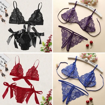 

Intimates Lace Women Underwear Sexy Lingerie Set Femme Push Up Bra And Panty Set Sujetador Transparent Bra Set Lenceria Mujer Bh