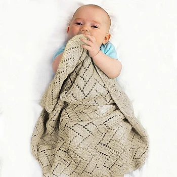 

Baby Blankets Cotton Knitted Newborn Wrap Solid Stroller Bedding Quilts 100*80 CM Toddler Swaddling Wrap Infant Muslin Swaddle