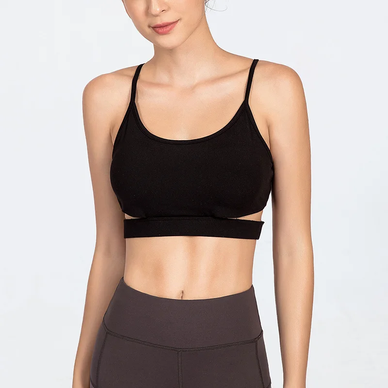 Fitness Sports Bra for Women Push Up Solid Cross Back Yoga Running Gym Training Workout Femme Padded Underwear Tops Female