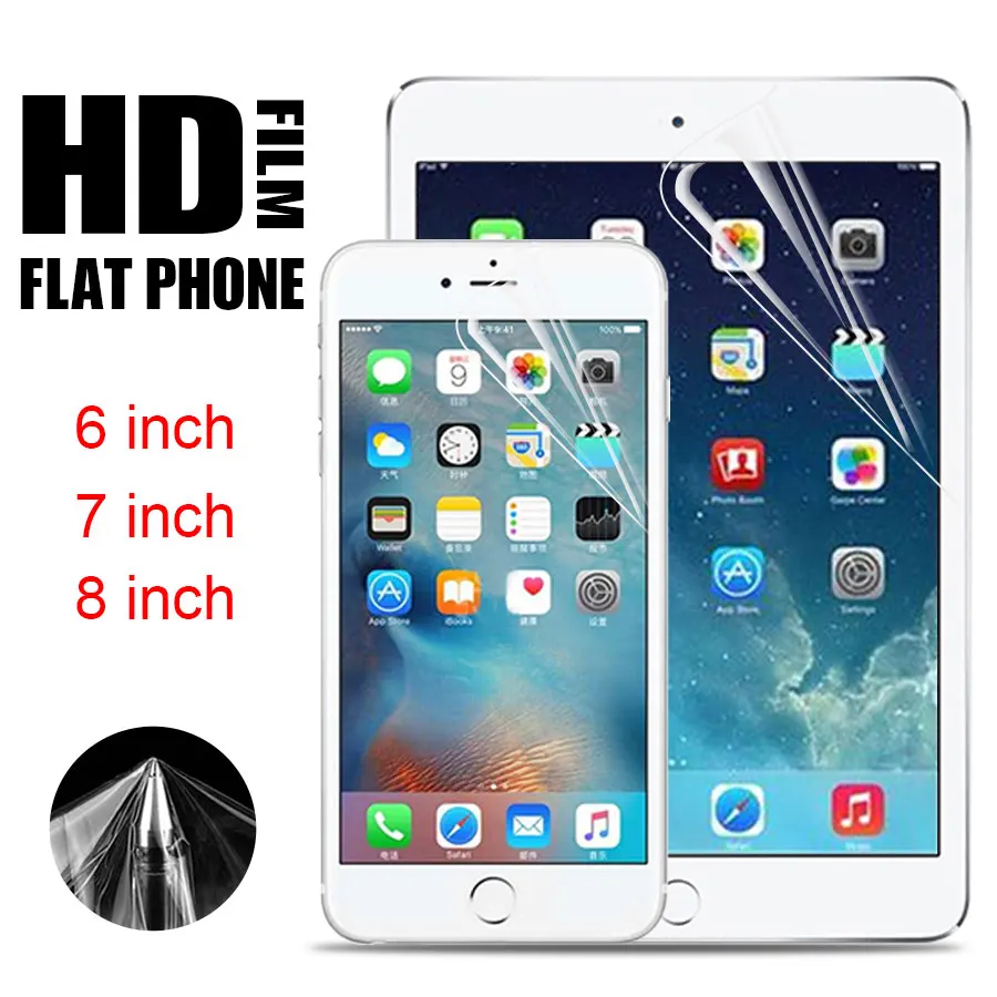 

Protective Film On The Tablet 6 7 8 inch Universal Clear Screen Protector For Flat Mobile phone IPAD GPS MP4 MID(10pcs/lot)