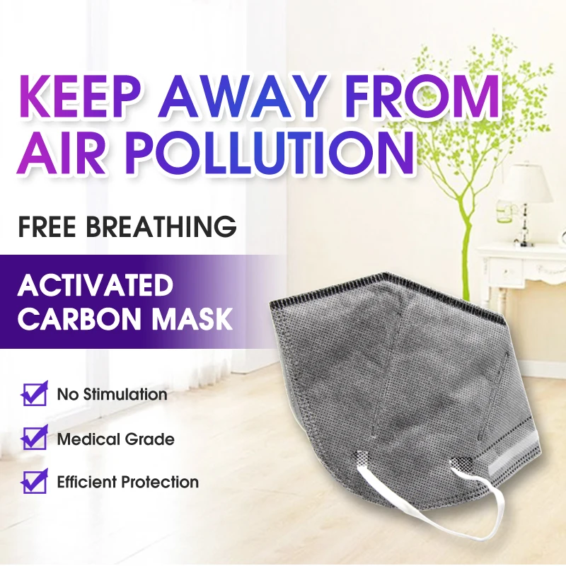 

10Pcs Unisex Vertical Folding Nonwoven Anti-industrial Activated Carbon Anti Fog Dust Dustproof PM2.5 Respirator Mouth Mask