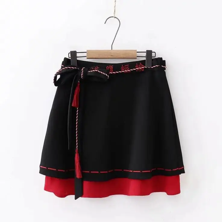 Black Skirts Merry Pretty плюс бархат женские комплекты из двух предметов письмо вышивка с длинным рукавом толстовки с капюшоном и на шнуровке Лоскутные юбки - Цвет: Black Skirts
