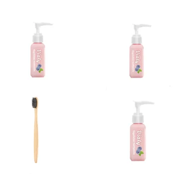 

3pcs Viaty Toothpaste with 1 Wooden Tooth Brush Set Blueberry Toothpaste Cleaning Oral Hygiene Effective Tooth Whitening TSLM1