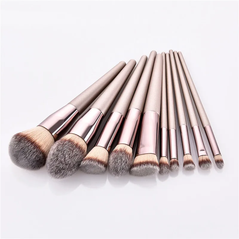 Makeup Brush Set Makeup Brush Makeup Tool Set Makeup Tool 10Pcs Champagne Makeup Brushes Set For Cosmetic Foundation Powder Blush Eyeshadow Kabuki Blending Make Up Brush Beauty Tool