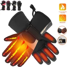 Зимние перчатки с подогревом, Нескользящие мотоциклетные перчатки, водонепроницаемые, с сенсорным экраном, на батарейках, для мотогонок, для езды на велосипеде, D30