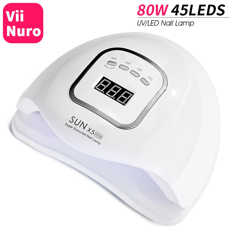 Сушилка для ногтей ViiNuro 80 Вт Sun X5 MAX Гель-лак лампа для маникюра сушка с синхронизацией 10 s/30 s/60 s/99 s все для самостоятельного дизайна инструментов