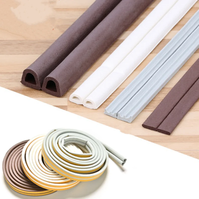 Самоклеящаяся резиновая уплотнительная лента для дверей 10 м/рулон окон