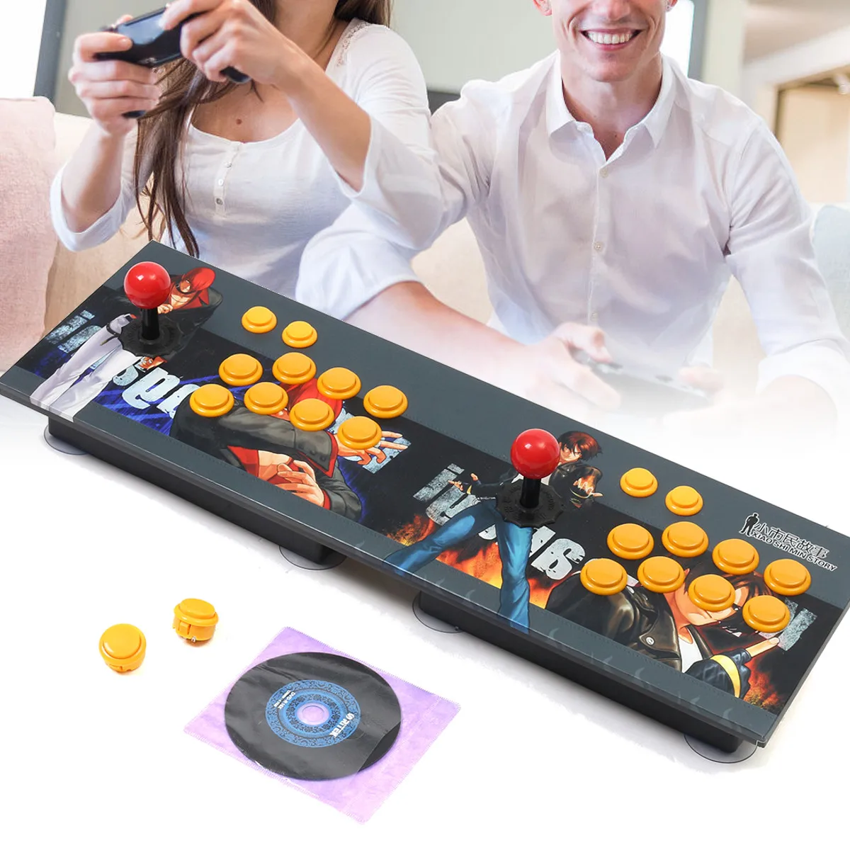 Double Arcade Stick Video Game Joystick 8 Button Controller Console PC USB 2 Player Video Game Machine Game Playing Accessories